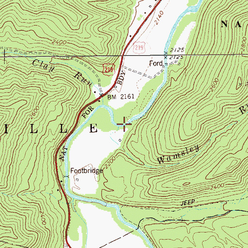 Topographic Map of Wamsley Run, WV