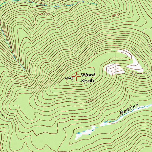 Topographic Map of Ward Knob, WV