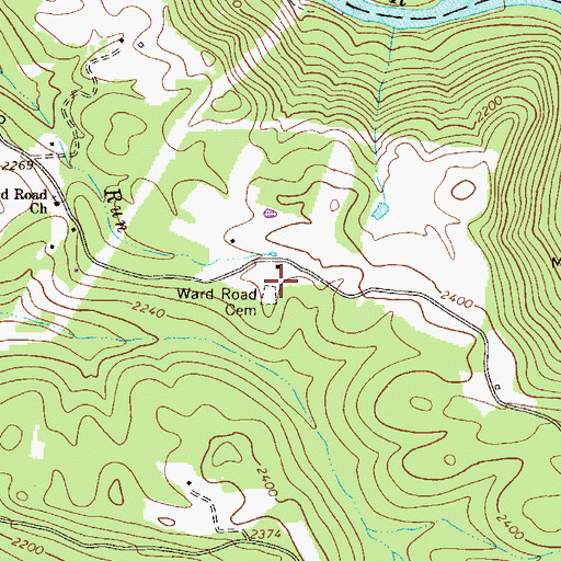 Topographic Map of Ward Road Cemetery, WV