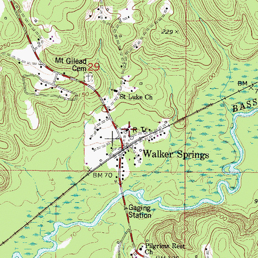 Topographic Map of Mount Gilead Baptist Church, AL