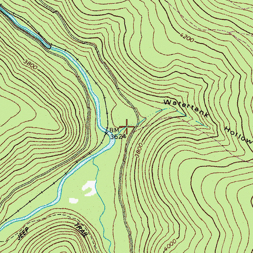 Topographic Map of Watertank Hollow, WV