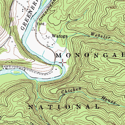 Topographic Map of Webster Run, WV