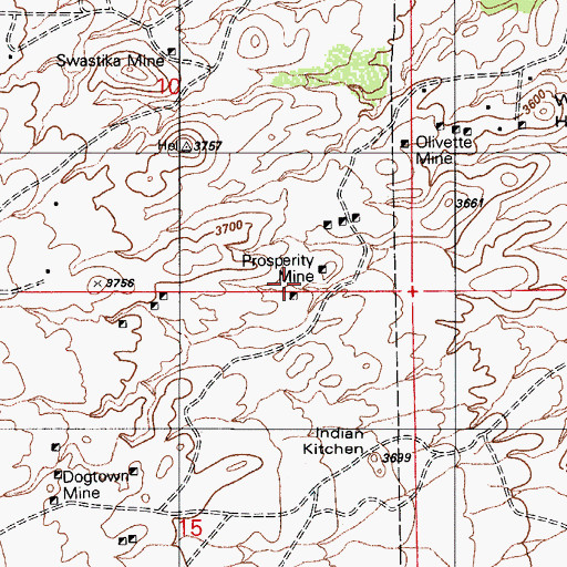 Topographic Map of Prosperity Mine, AZ