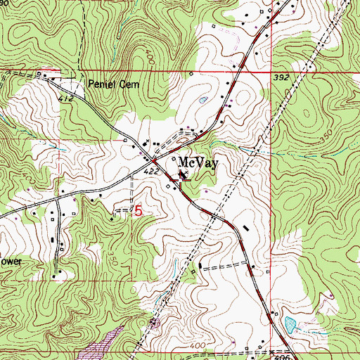 Topographic Map of Peniel Baptist Church, AL