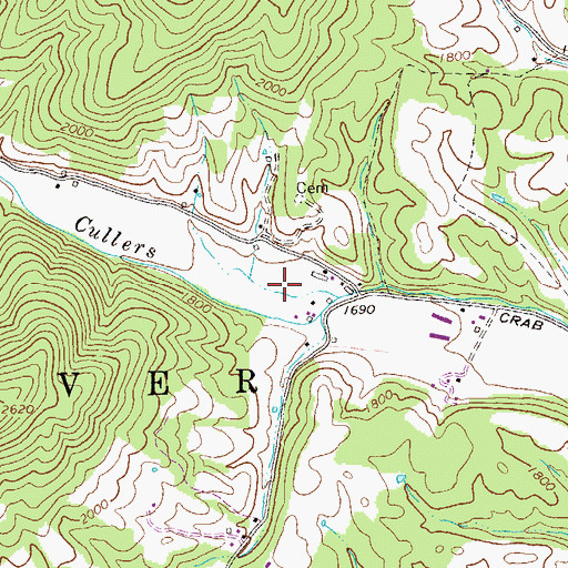 Topographic Map of Wetzel Hollow, WV