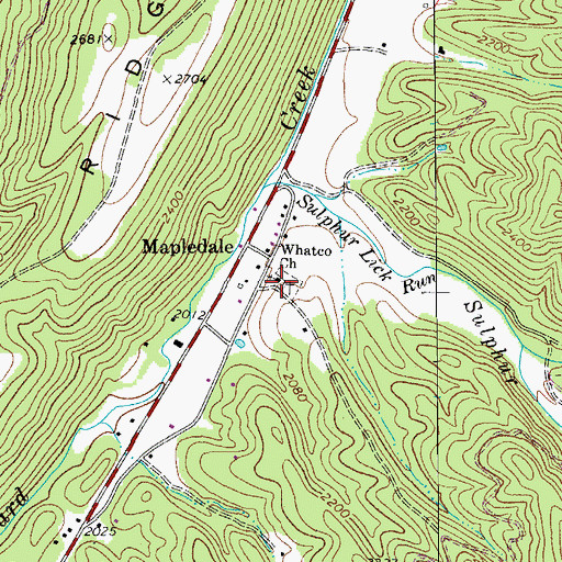 Topographic Map of Whatco Church, WV