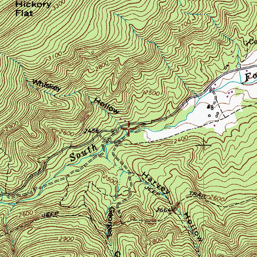 Topographic Map of Whiskey Hollow, WV