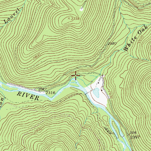 Topographic Map of White Oak Fork, WV