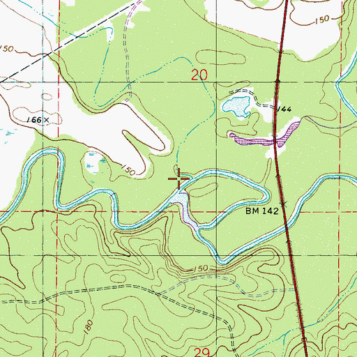 Topographic Map of Teoc Creek, AL