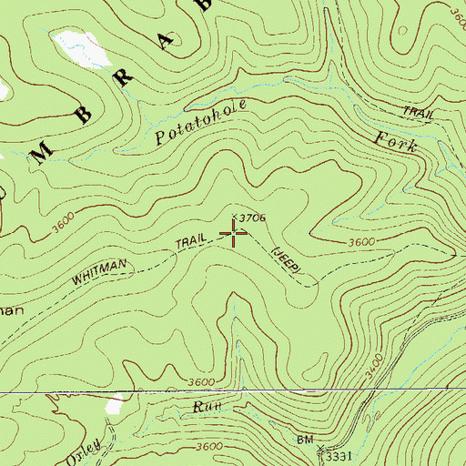 Topographic Map of Whitman Trail, WV