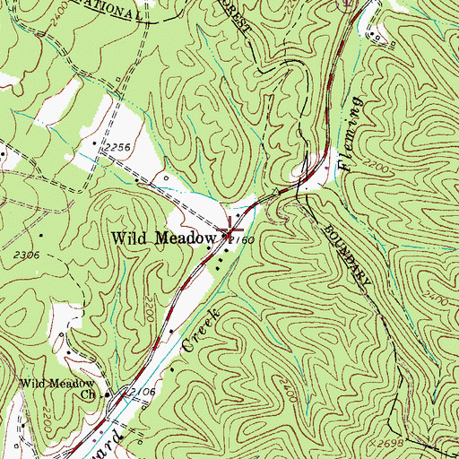 Topographic Map of Wild Meadow, WV