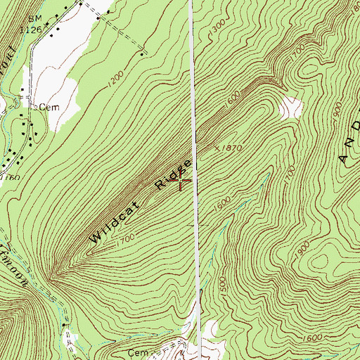 Topographic Map of Wildcat Ridge, WV