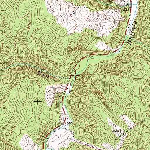 Topographic Map of Wildcat Run, WV