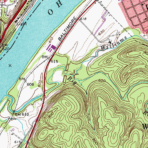 Topographic Map of Williams Creek, WV