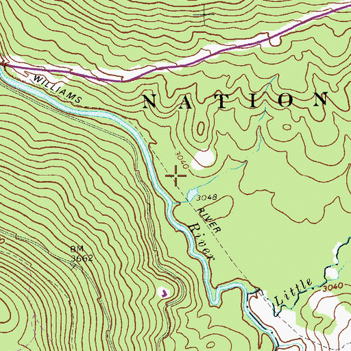 Topographic Map of Williams River Trail, WV