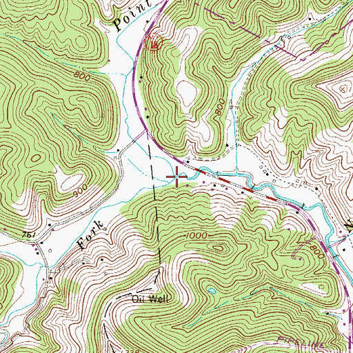 Topographic Map of Willow Fork, WV