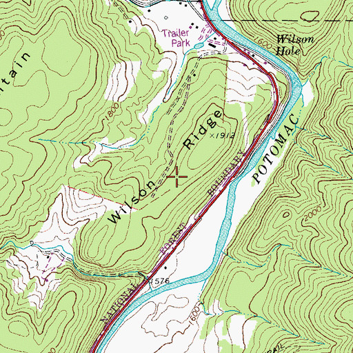 Topographic Map of Wilson Ridge, WV
