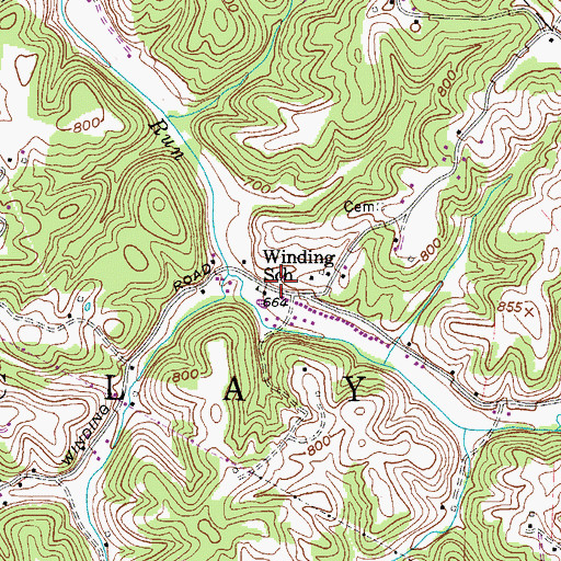 Topographic Map of Winding School (historical), WV
