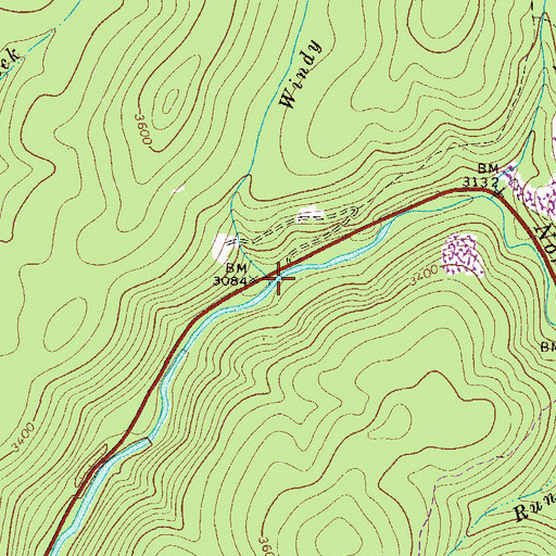 Topographic Map of Windy Run, WV