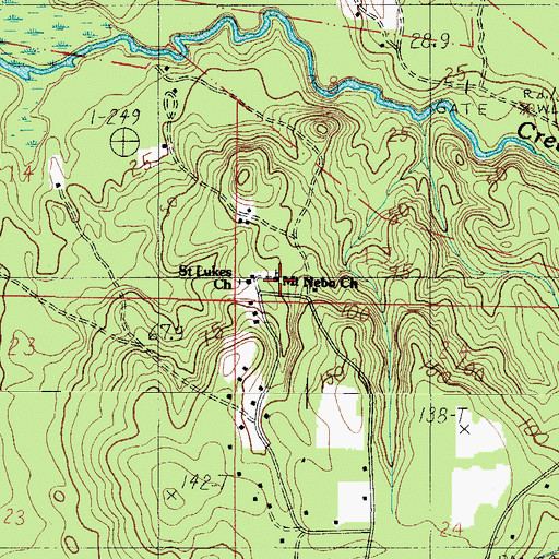 Topographic Map of Mount Nebo Baptist Church, AL