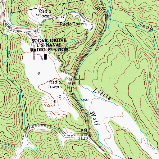 Topographic Map of Wolf Run, WV