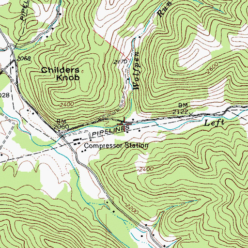 Topographic Map of Wolfpen Run, WV