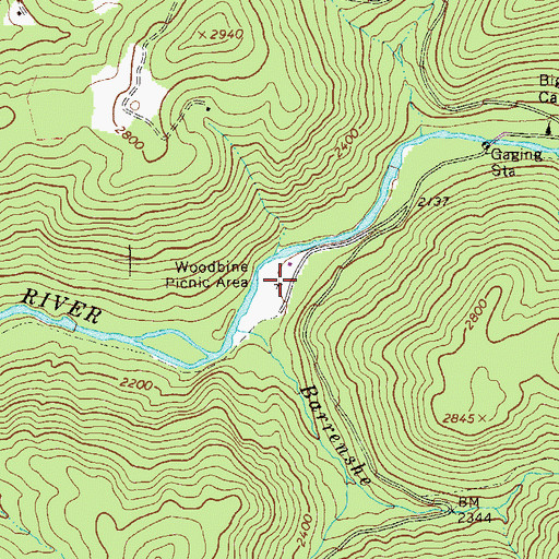 Topographic Map of Woodbine Picnic Area, WV