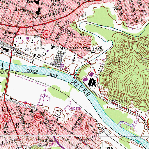 Topographic Map of Worthington Creek, WV