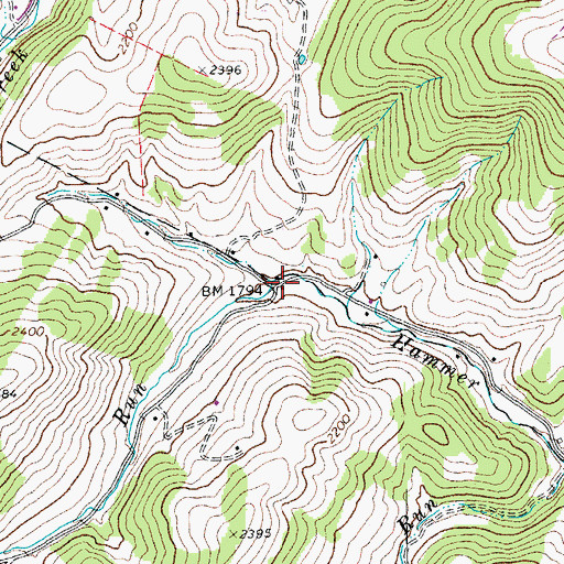 Topographic Map of Wyatts Run, WV