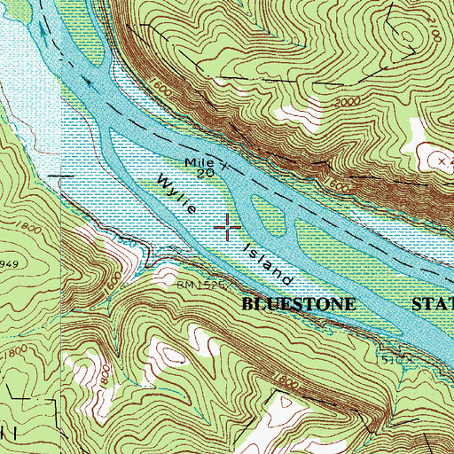 Topographic Map of Wylie Island, WV