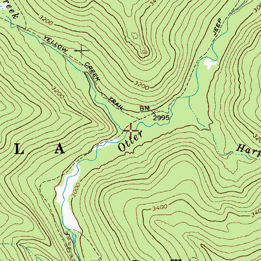 Topographic Map of Yellow Creek, WV
