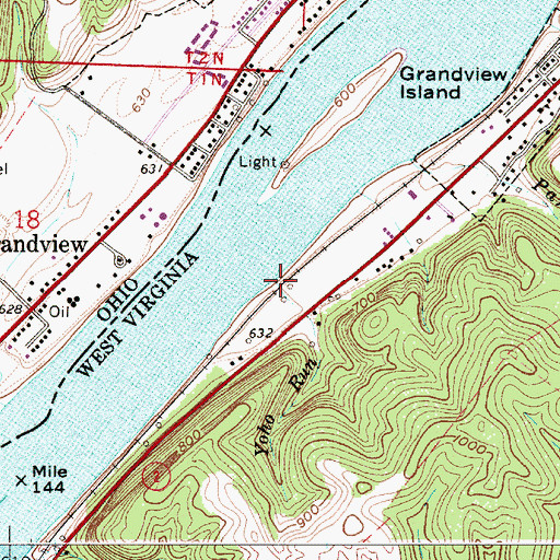 Topographic Map of Yoho Run, WV