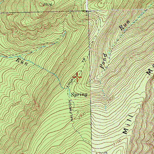 Topographic Map of Halfmoon Lookout Trail, WV