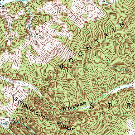 Topographic Map of Little Mountain, WV