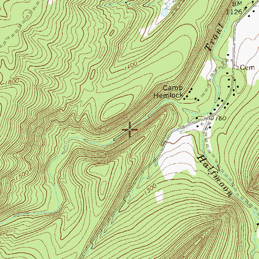 Topographic Map of Blue Sea Gap, WV