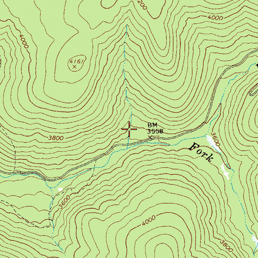 Topographic Map of North Fork Trail, WV