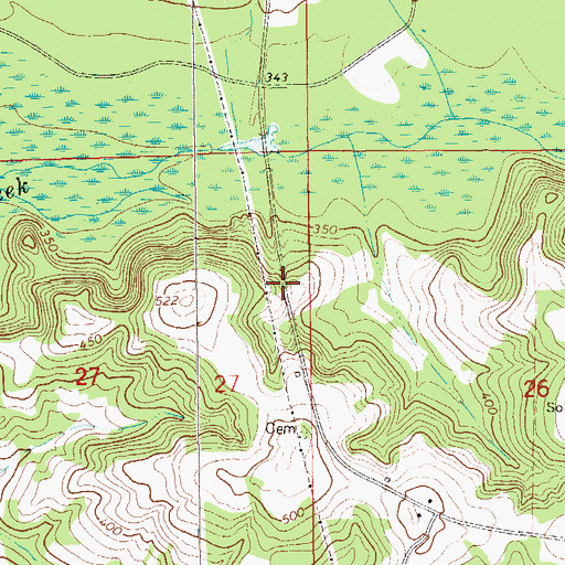 Topographic Map of Solomons Mill (historical), AL