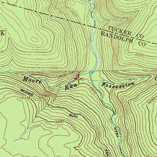 Topographic Map of Otter Creek Wilderness, WV