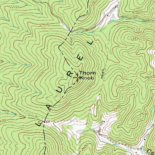 Topographic Map of Thorn Knob, WV
