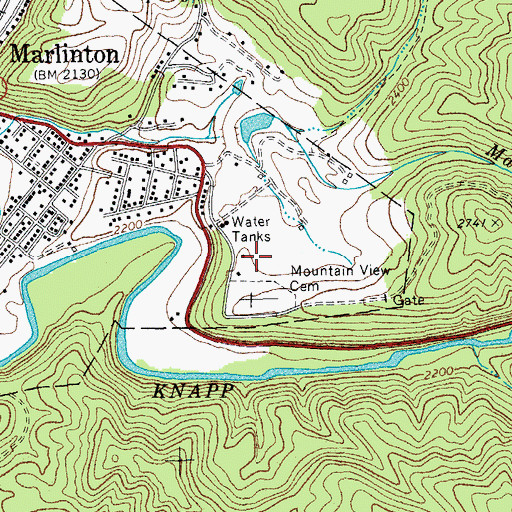 Topographic Map of Marlinton District Ranger Station, WV