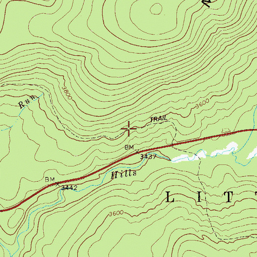 Topographic Map of Pocahontas Trail, WV