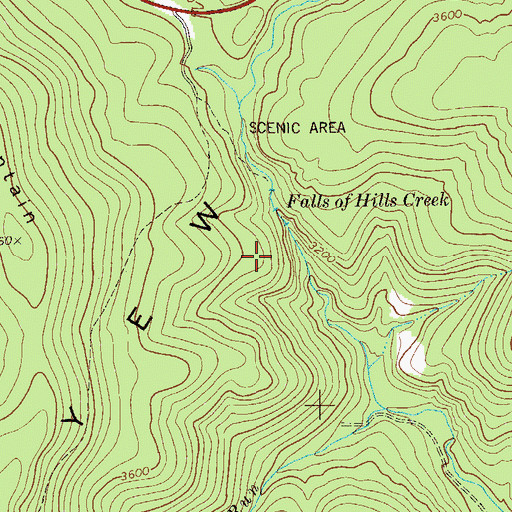 Topographic Map of Falls of Hills Creek Scenic Area, WV