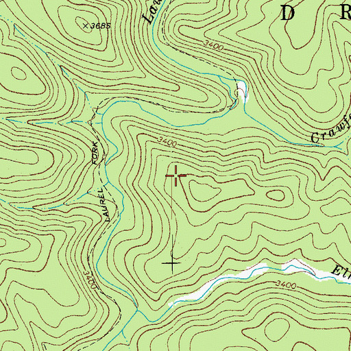 Topographic Map of Laurel Fork South Wilderness, WV