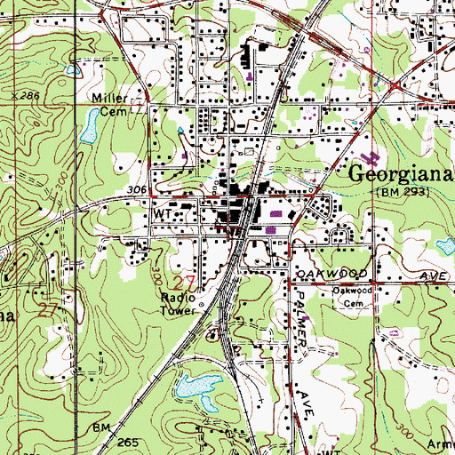 Topographic Map of First United Methodist Church, AL