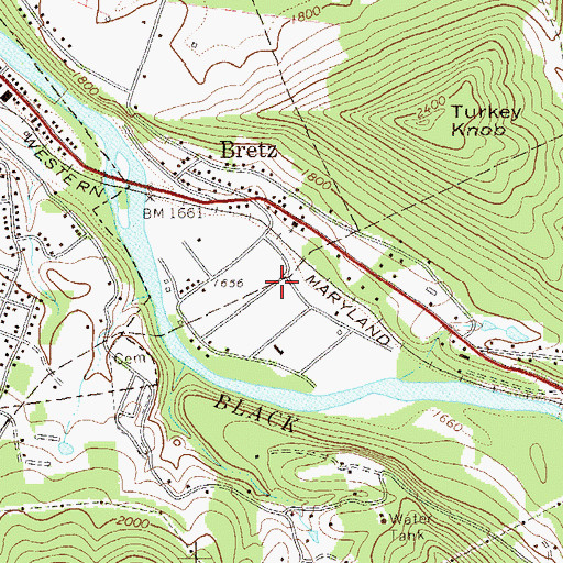 Topographic Map of Cheat District Ranger Station, WV