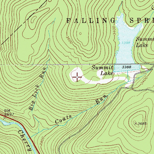 Topographic Map of Summit Lake Campground, WV