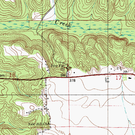 Topographic Map of Pine Flat Methodist Church, AL