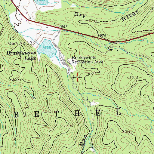 Topographic Map of Bandywine Lake Campground, WV