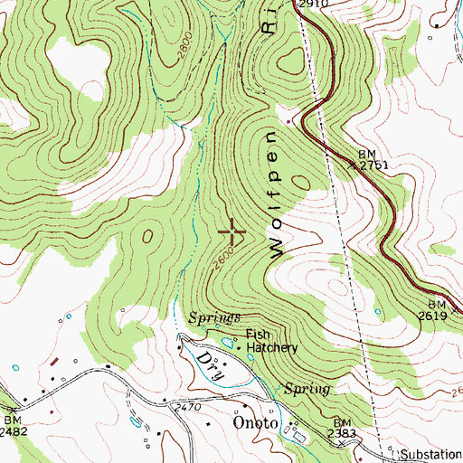 Topographic Map of Edray Trout Hatchery, WV