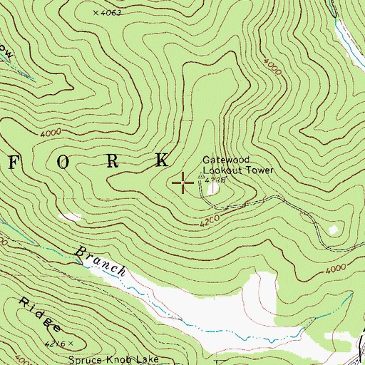 Topographic Map of Gatewood Group Campground, WV